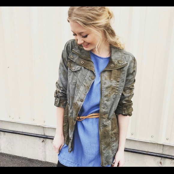 Blue faux jean tunic with side zippers - Picture 4 of 4